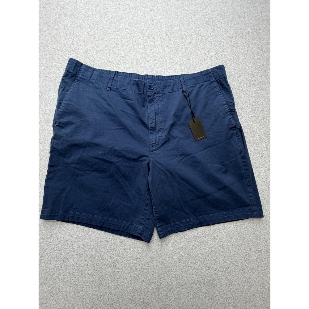 Bonobos Shorts Mens 2XL Blue Organic Cotton Chino 7 Inseam Elastic Waist Stretch